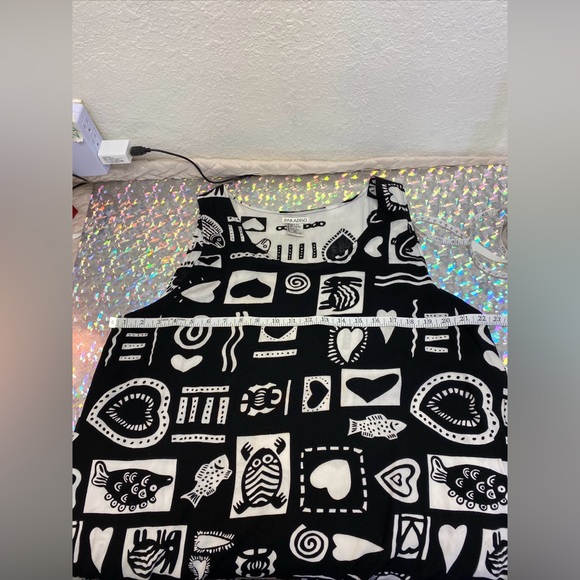 VTG 90s Paradiso Dress XL Contrast Lined Funky Maxi Maximalist Artist Teacher - Picture 6 of 16